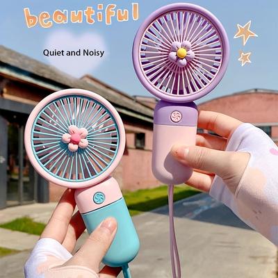USB Handheld Small Fan Charging Portable Electric Fan, Indoor And Outdoor Mini Cute Hanging Rope Fan