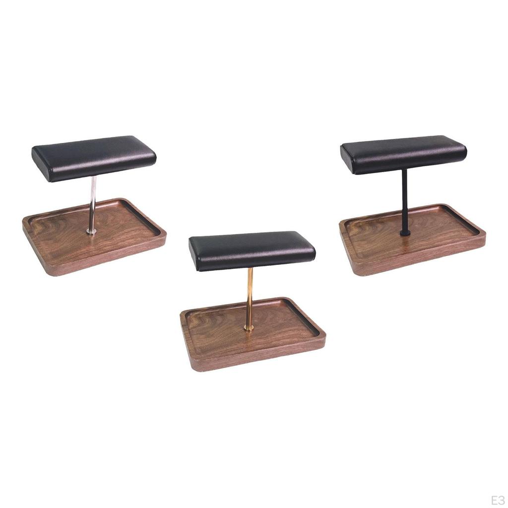 Watch Display Stand Jewelry Storage Rack PU Leather T Bracelet Holder for Studs Rings
