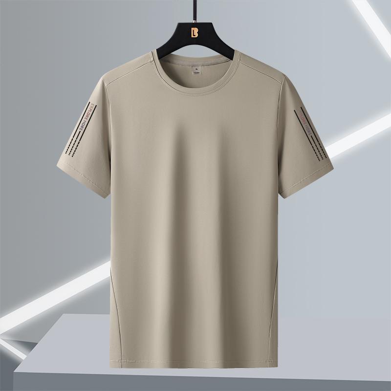 T-shirt Men's Short-sleeved Ice Silk Large Size Round Neck Quick-drying Stretch Short-sleeved T-shirt L-7XL