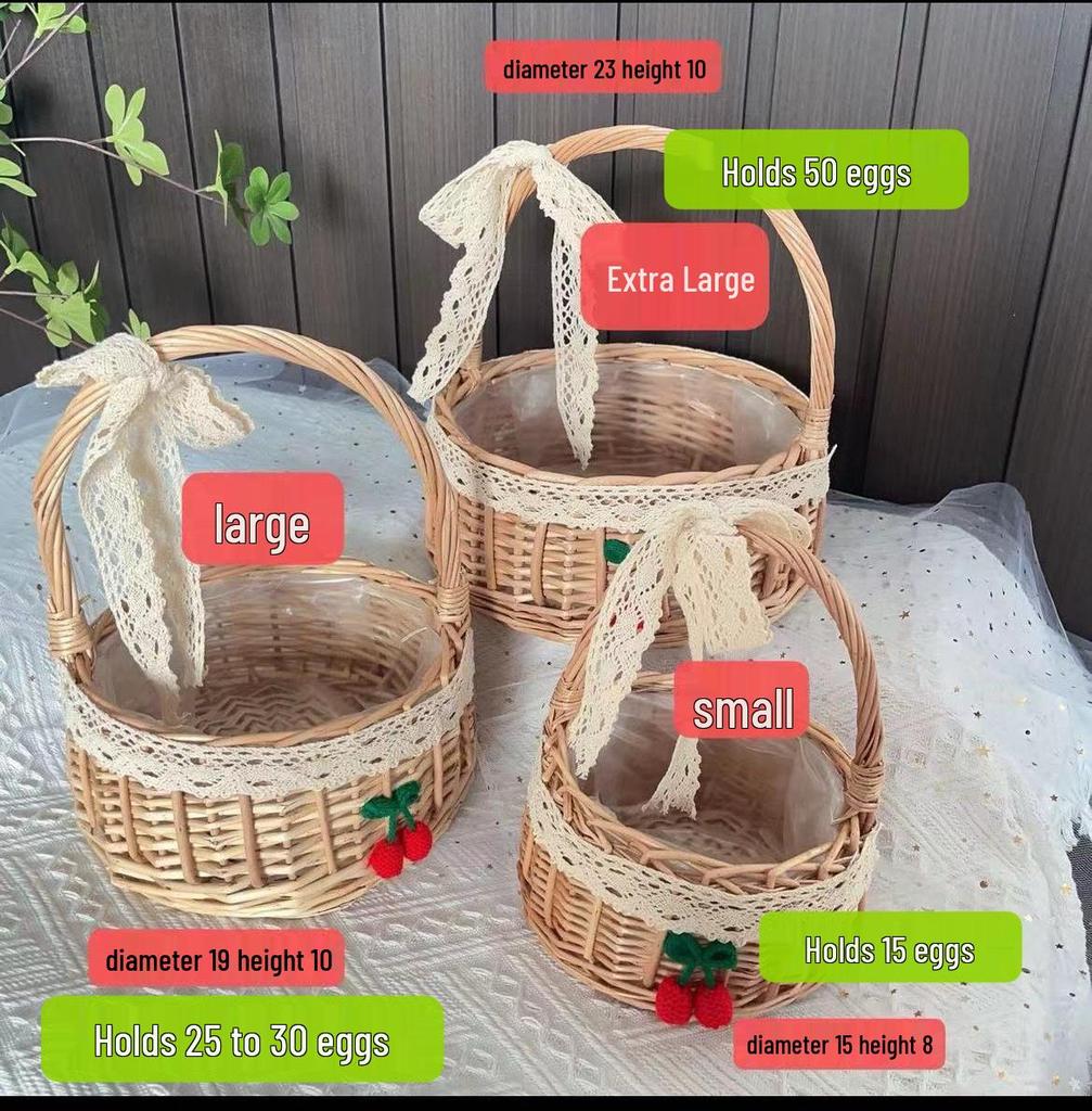 Handwoven Wicker Basket for Flowers, Candy, and Picnics