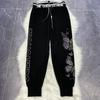 Plus Size Rhinestone Sparkly Sweatpants with Elastic Waist - Women's Autumn Winter Fashion