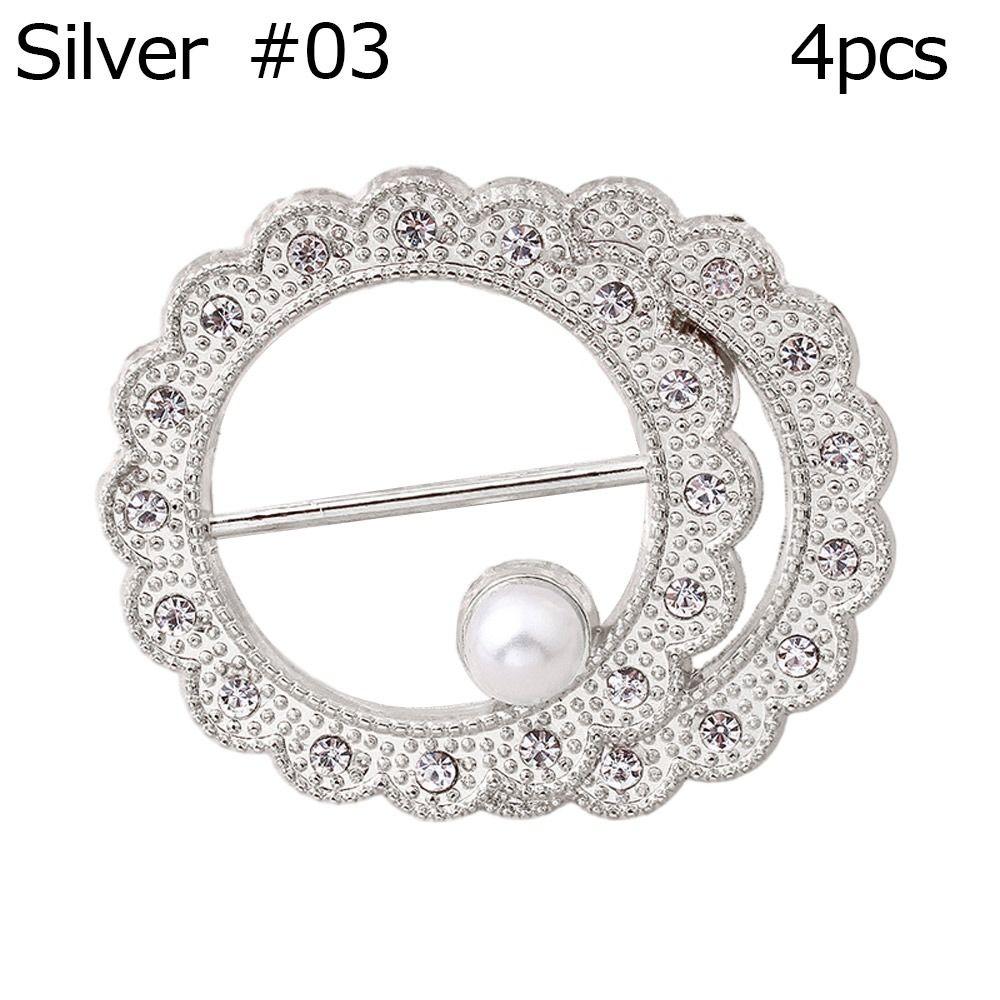 4Pcs Multifunctional Brooch Silk Clasp Clips Shawl Buckle Scarf Buckle Waist Buckle Scarf Ring