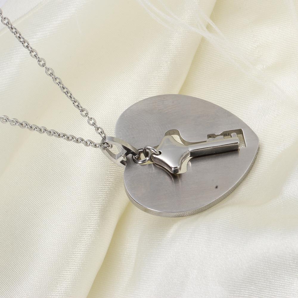 Heart & Key Couples Bracelet and Necklace Set - Cloud Design