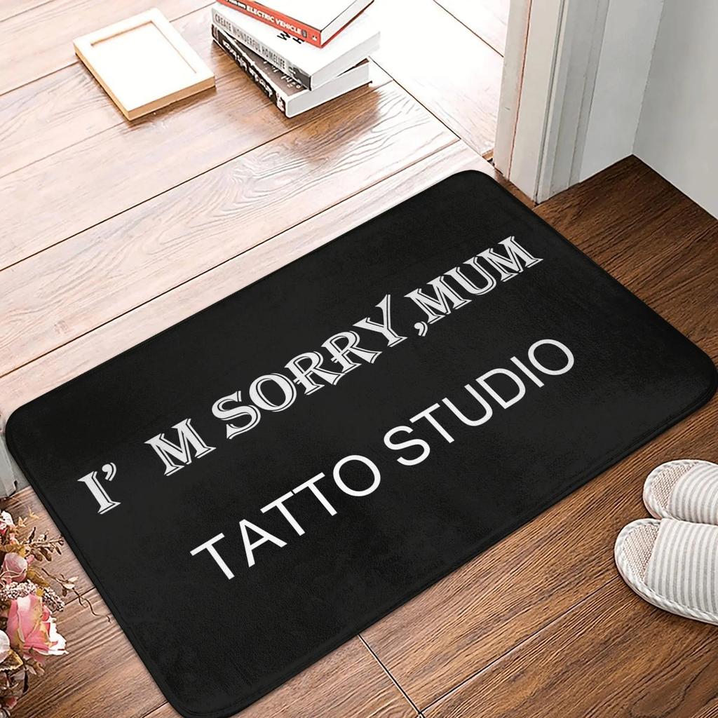 Tattoo Shop Graphic Print Soft Non-slip Washable Welcome Doormat Indoor Entrance Porch Tattoo Studio Artist Rug Carpet Decor