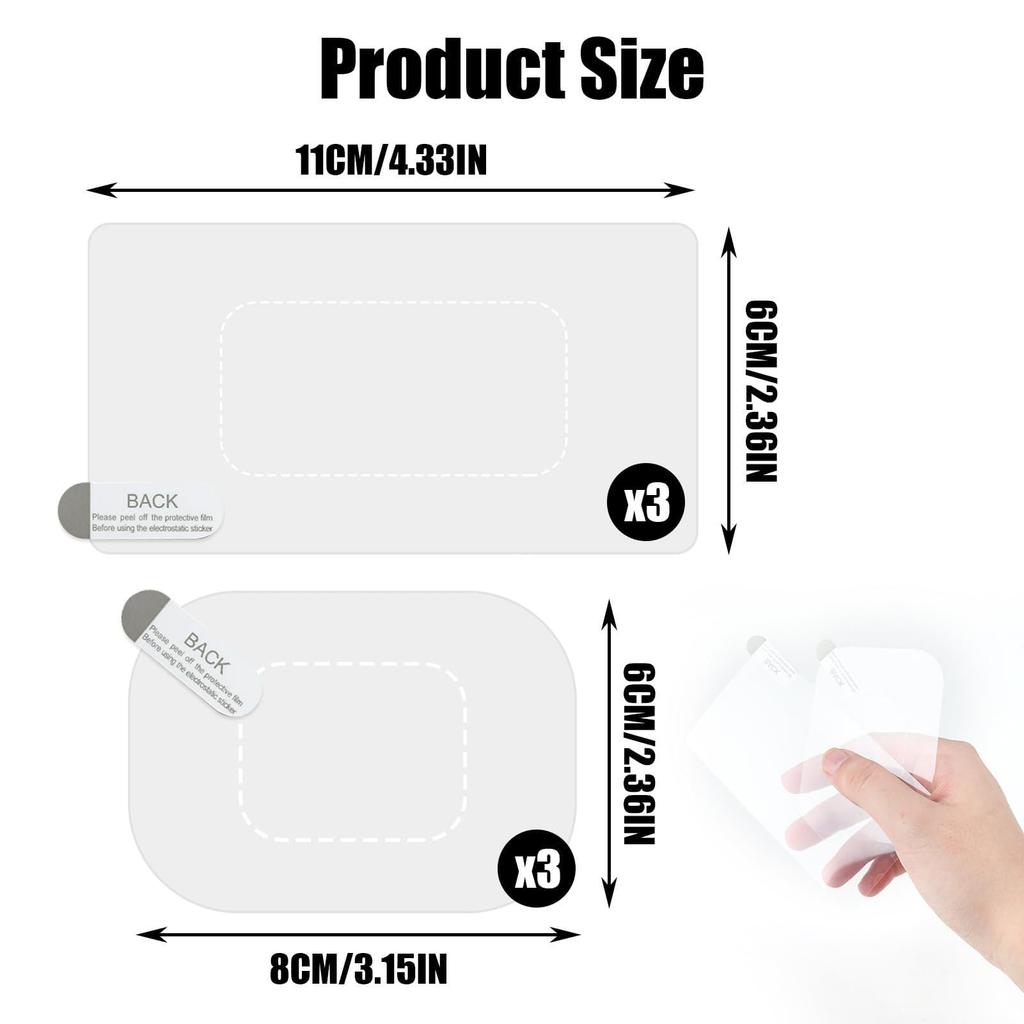 Dash Cam Windshield Sticker Static Sticker for Dash Cam 6pcs Weatherproof Windshield Camera Film