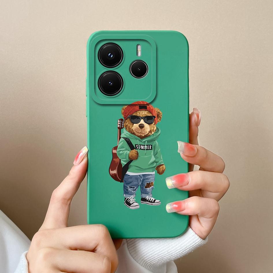 Case For Redmi Note 11 12 14 12R 11E 11T 14S 12S 11S 12Turbo Pro Plus 4G 5G Lovely Bear Pattern High Quality Anti Slip Silicone Housing For Redmi Capa