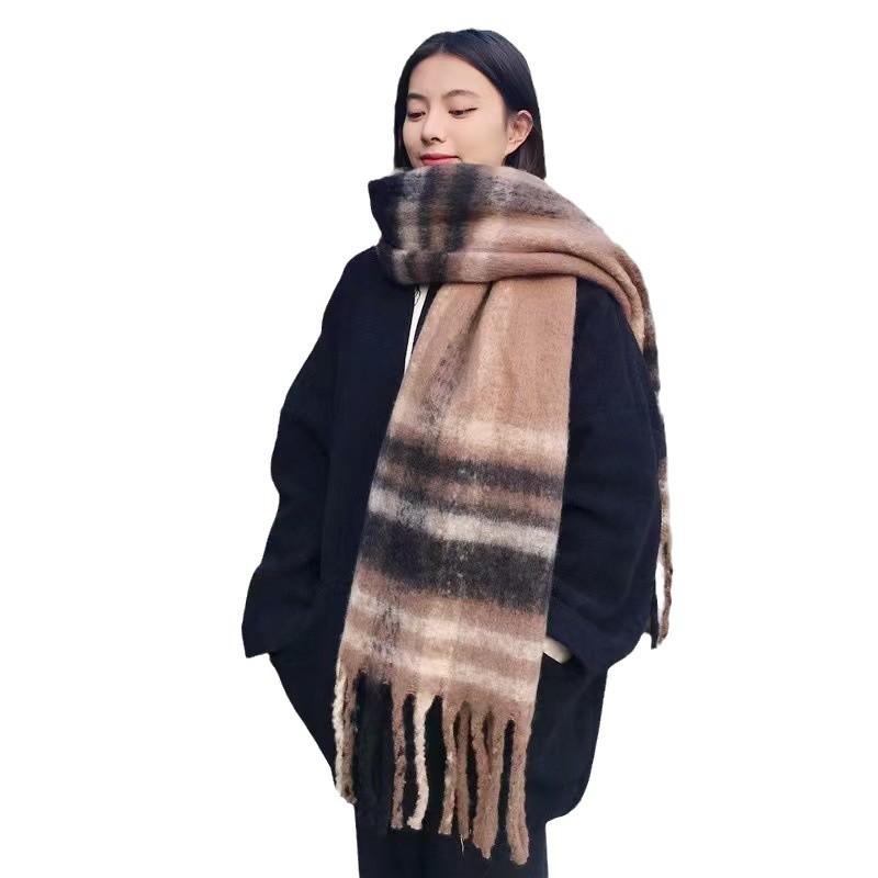 Hot Luxury Winter Thick Warm Scarf Women Cashmere Shawl and Wraps Pashmina Neckerchief Bufanda Female Long Tessel Echarpe