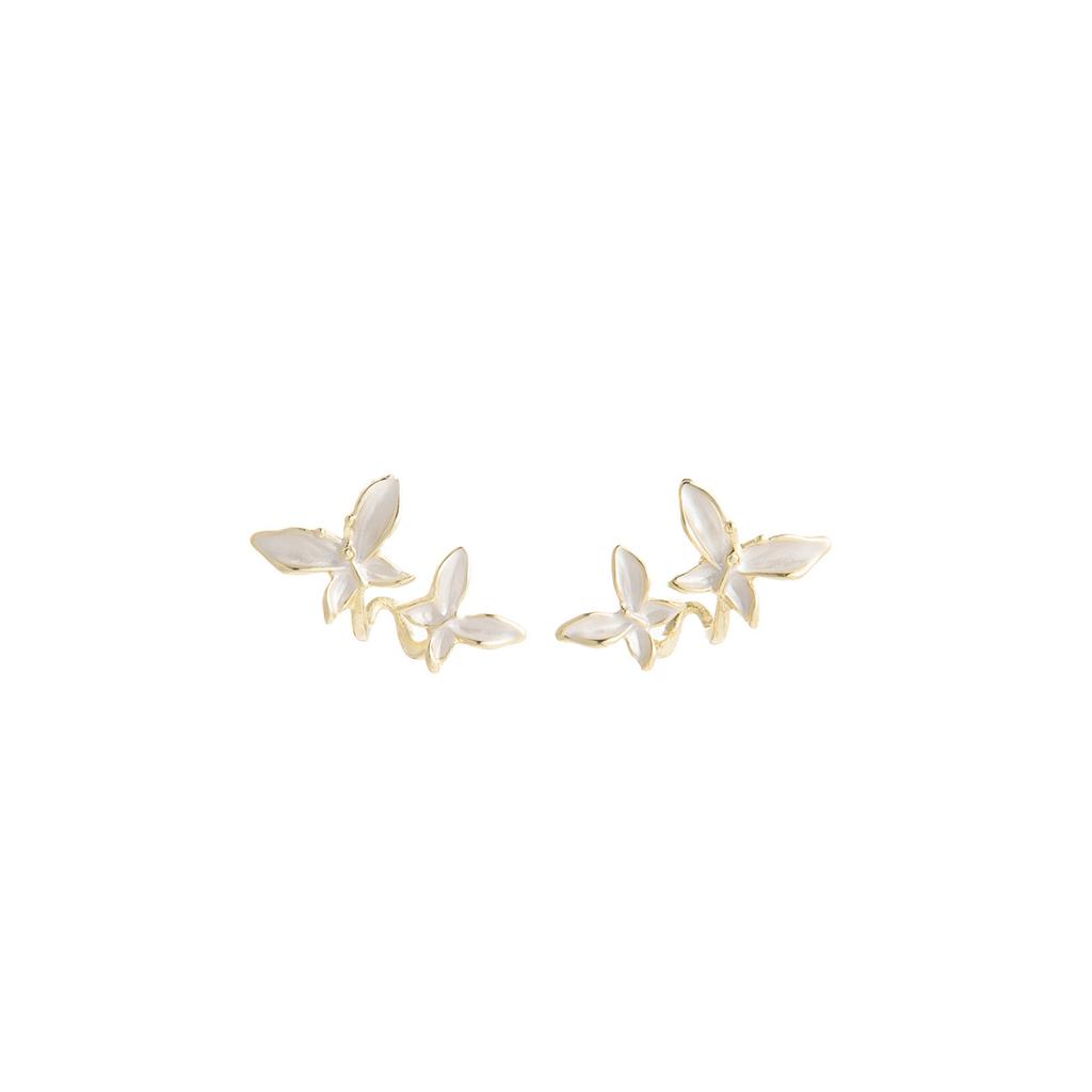 French Retro Super Fairy Temperament Double Butterfly Earrings, High-End Exquisite Daily Earrings, Earrings.