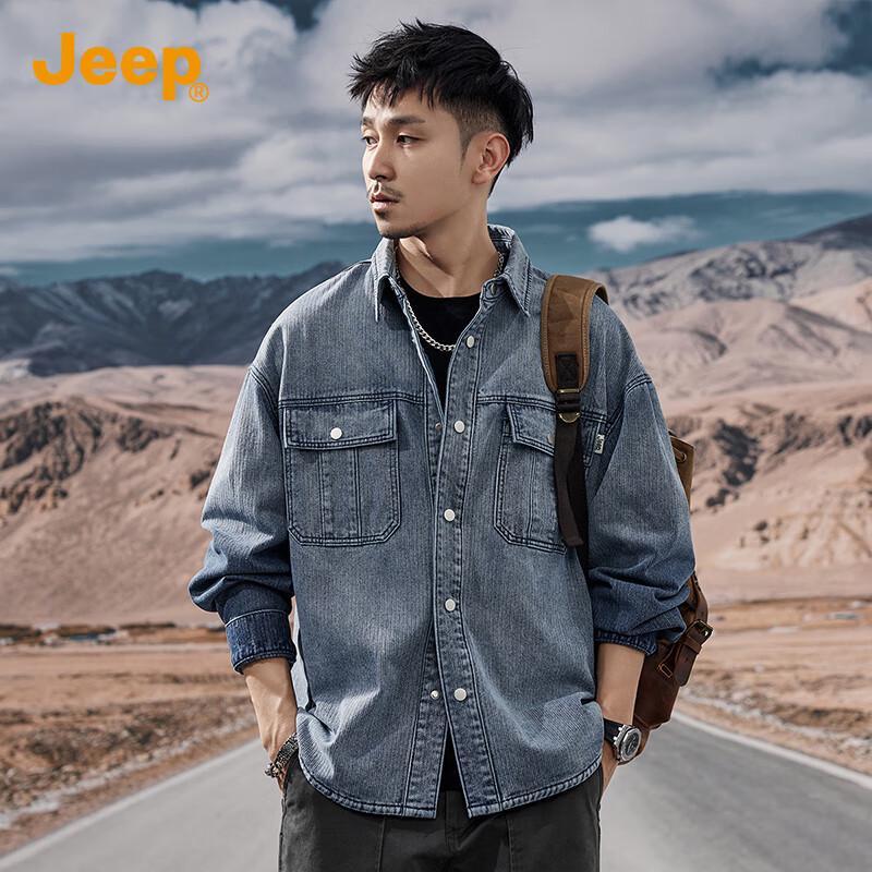 Jeep Men's Classic Loose Fit Denim Jacket
