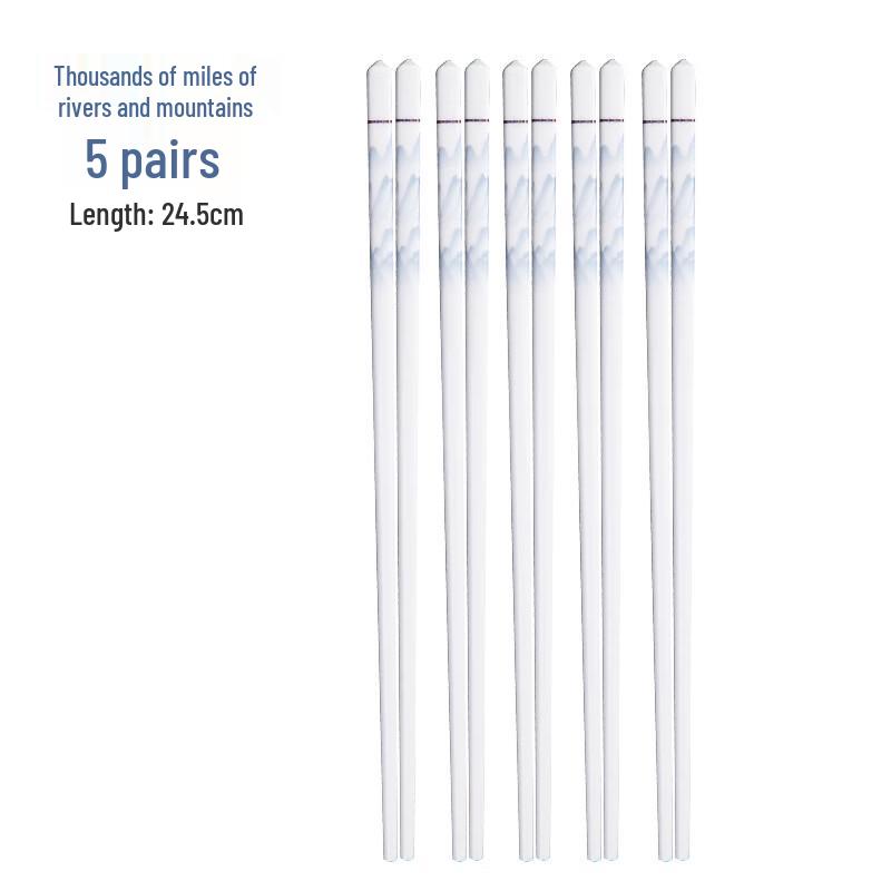 Ru Han Thousand-Mile Rivers and Mountains Ceramic Chopsticks Set