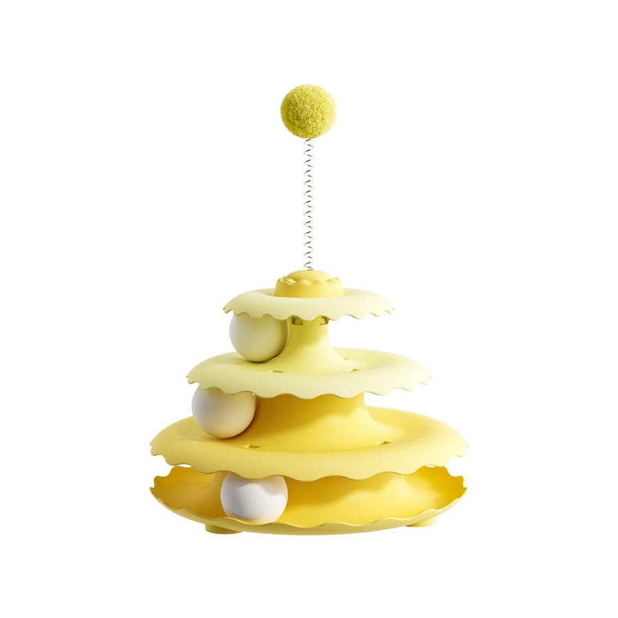 Three-Layer Three-Ball Rotating Cat Toy Interactive Cat Teaser Wand Boredom Relief Cat Exercise Toy for Cats