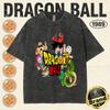 Dragon Ball Heavyweight TShirt Men  Cotton Vintage Washed Print Retro Streetwear Family Matching Tops  Summer Tees