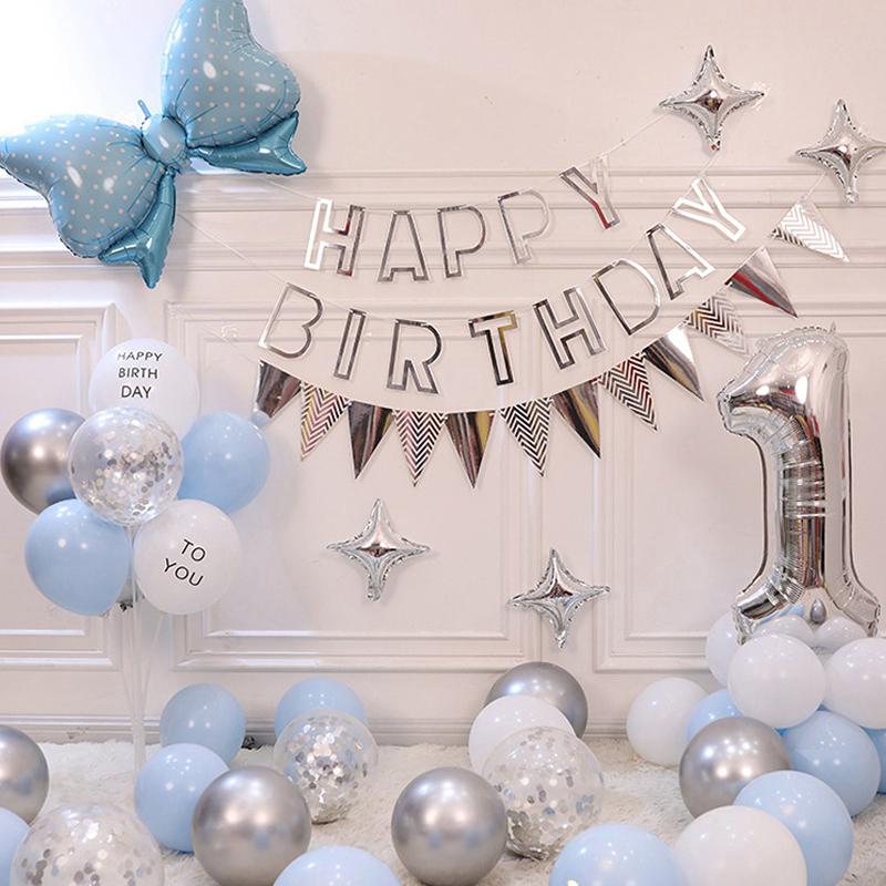 Birthday Balloon Decoration Letter Balloon Set Happy Birthday Party Banner Supplies