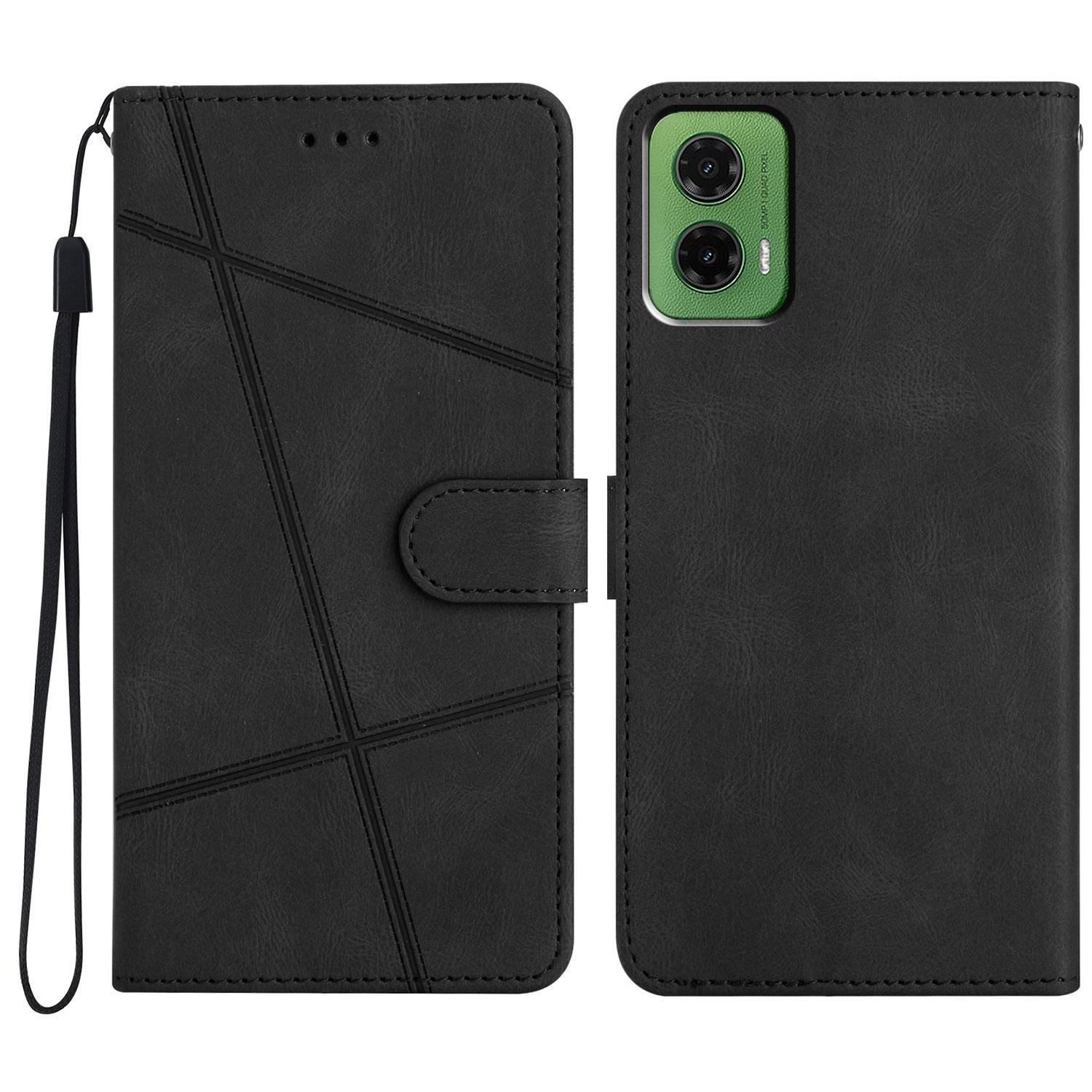 

For Motorola Moto G35 5G Case Crazy Horse Texture PU Leather Wallet Stand Phone Cover B