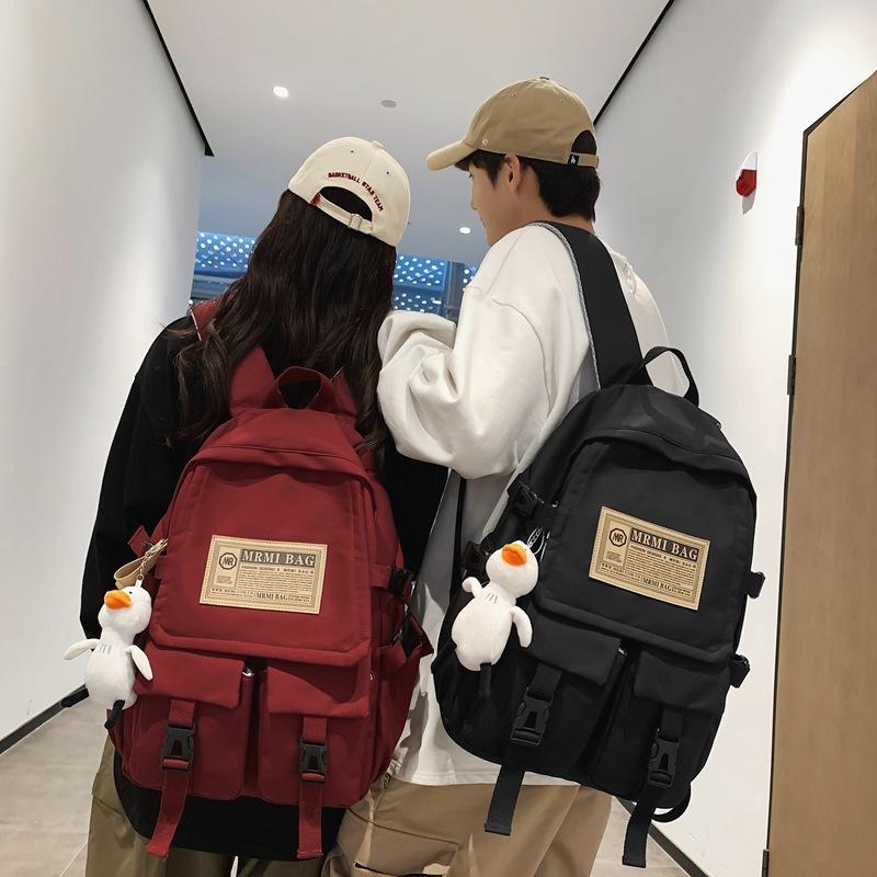 Stream Backpack Boys and Girls Large Capacity Casual Bag High Junior High School Student Burden Reduction Student Backpack