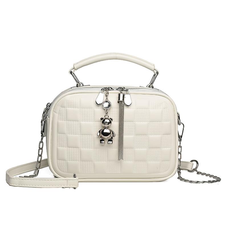 

Chain Bag Women s Shoulder Crossbody Bag Soft Leather Handbag білий