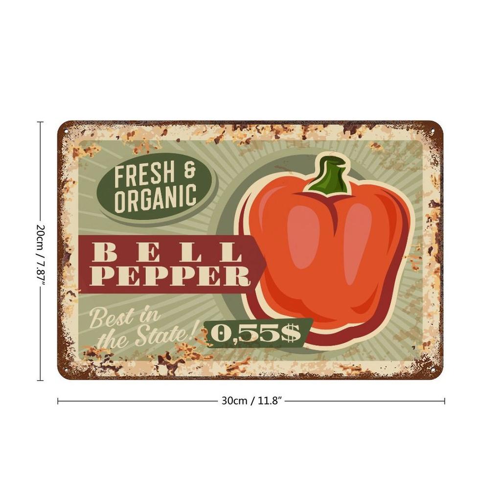 1-Pack distressed retro wall sign metal, 20×30cm and 30×40cm, aged décor for kitchen, office or dining area