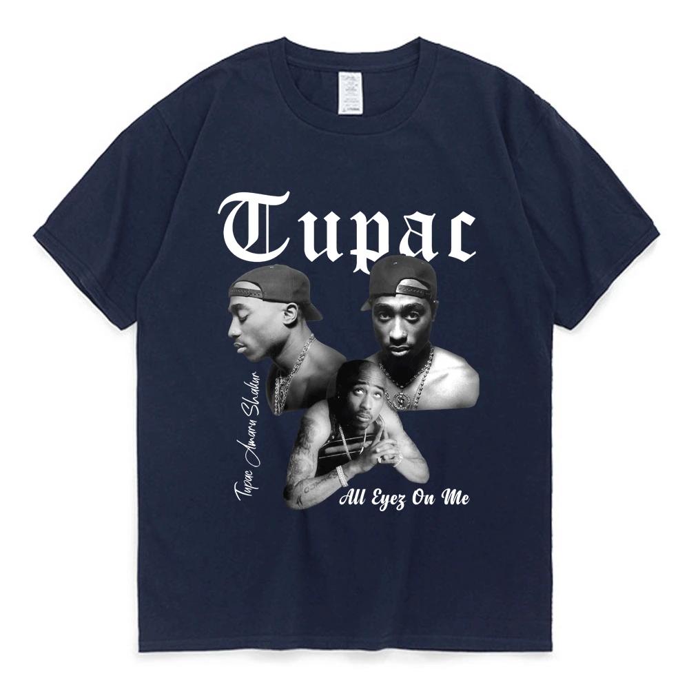 Rapper Tupac 2pac Graphic T Shirt Fashion High Quality Short Sleeves T-shirts Oversized Hip Hop Streetwear Cotton T-shirt