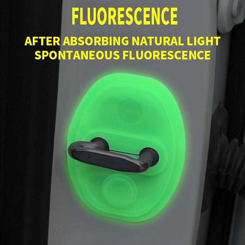 Car Door Lock Buffer Shock Fluorescence Absorber Silicone Cushion Universal Car Door Closing Sound Deadener Damper Antirust Prot