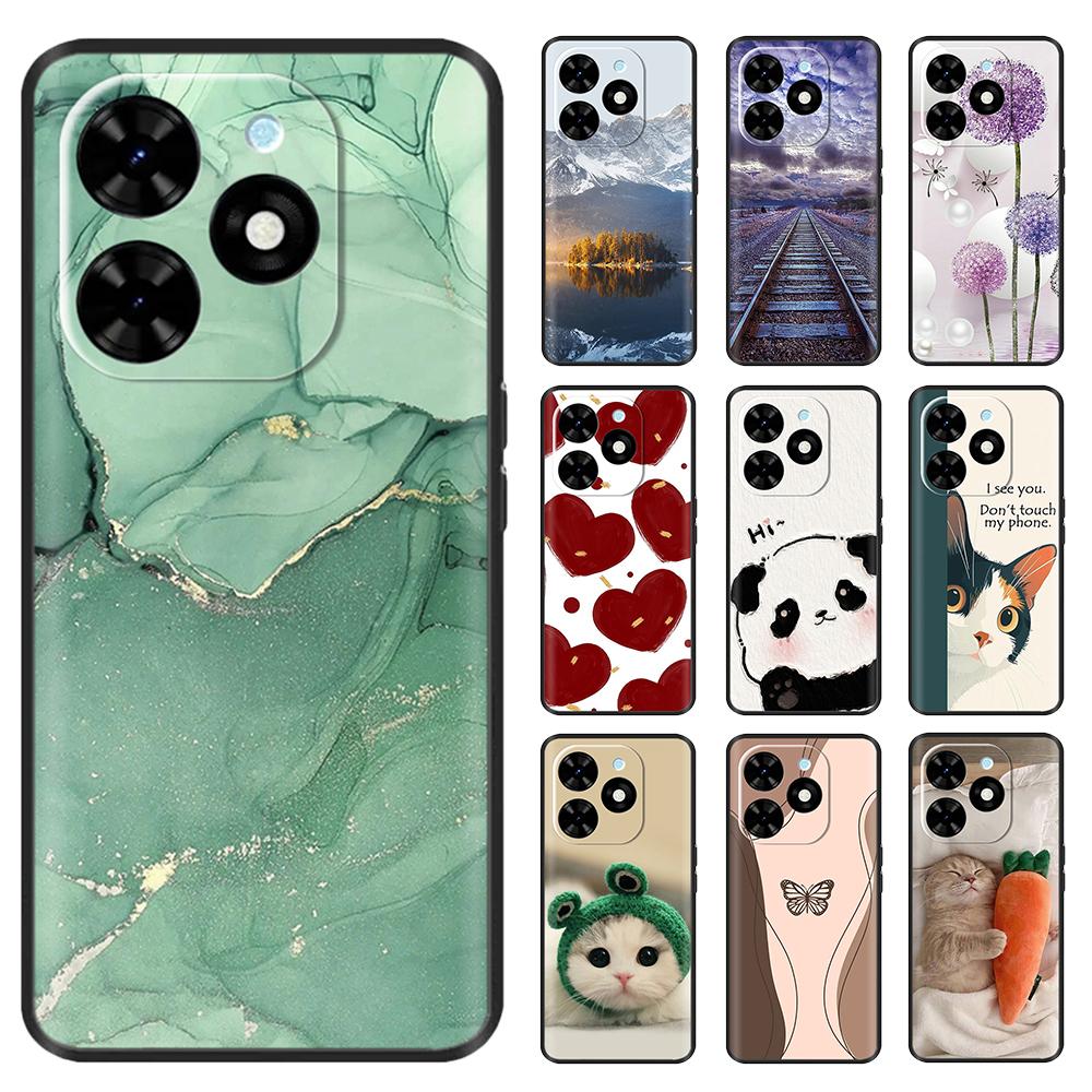 Shockproof Cover For Tecno Spark Go 2024 Case Soft Silicone Animals Painted Back Cover For Techno Spark Go 2024 Case Phone Cover