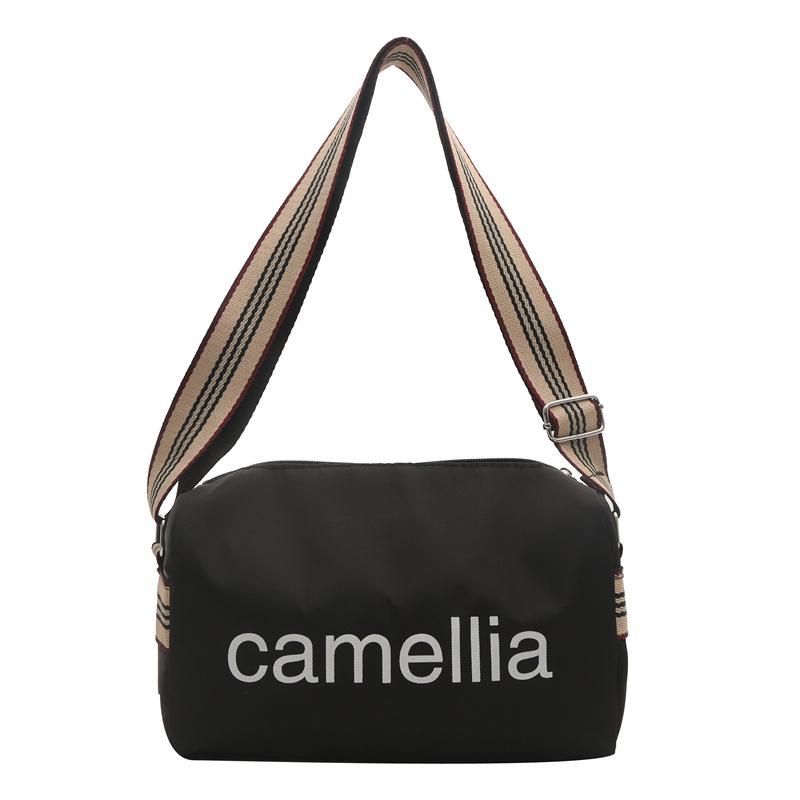 

Сумка-барабан из ткани Оксфорд Бостон, женская, новая модная сумка на плечо 2024 года, текстурированная сумка-мессенджер чёрный