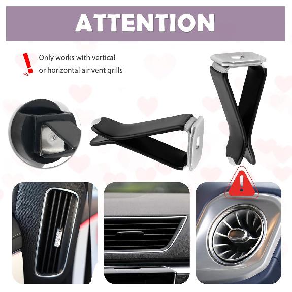2PCS Bling Car Vent Clips with Bow Tie & Heart Design,Stylish Car Air Vent Clips with Rhinestones for Cars Decorations,Universal Vehicle Accessories