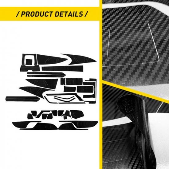 Carbon Fiber Black Interior Decoration Cover Trim For Honda Civic 2016 17- K