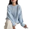Women Knit Sweaters Thick Full Sleeve Round Neck Casual Sweater Pullover Elegant Ladies Solid Winter Slight Strech Sweaters