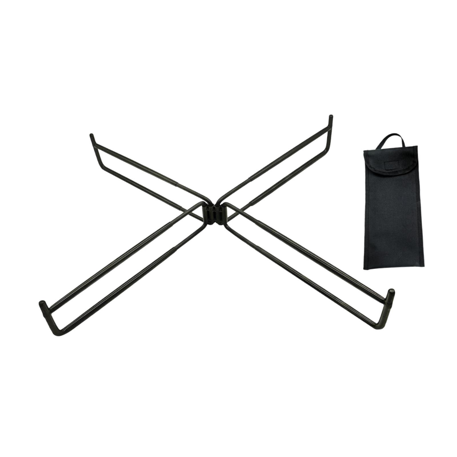 Foldable Holder Storage Box Stand Multifunctional Portable Strong Load Bearing Luggage Rack with Storage Bag for Patio чёрный