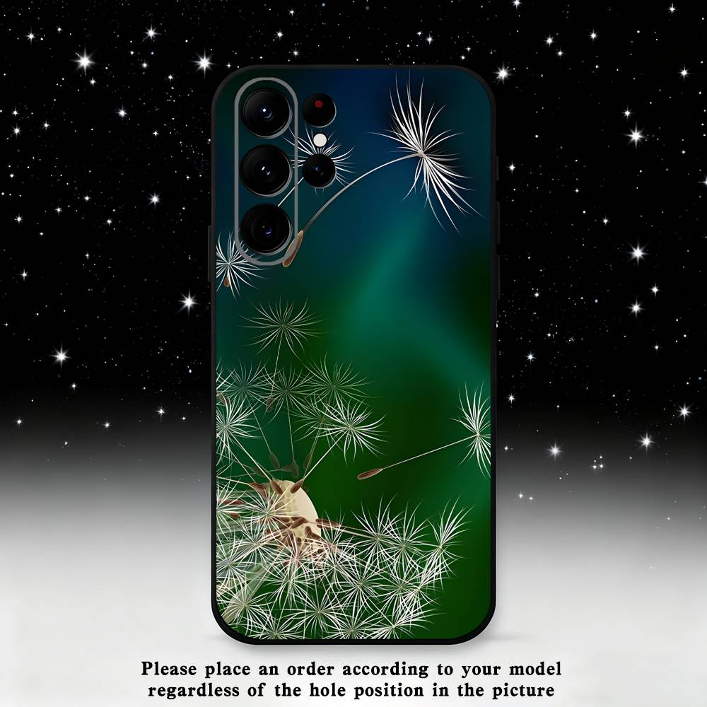 Dandelion Art Phone Case For Samsung S25,S24,S21,S22,S23,S30,Ultra,S20,Plus,Fe,Lite,Note,10,9,5G Black Cover