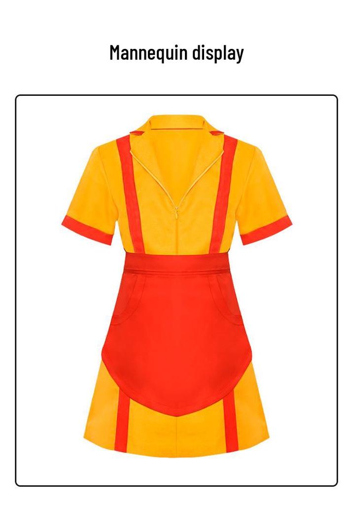 2 Broke Girls Retro Waitress Costume for Parties and Performances