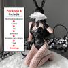 Sexy Bunny Girl Cosplay Kostüm Pu-Leder Einteiler Body Kawaii Hasenohren Anime Maid Outfit Damen Erotischer Dessous Anzug