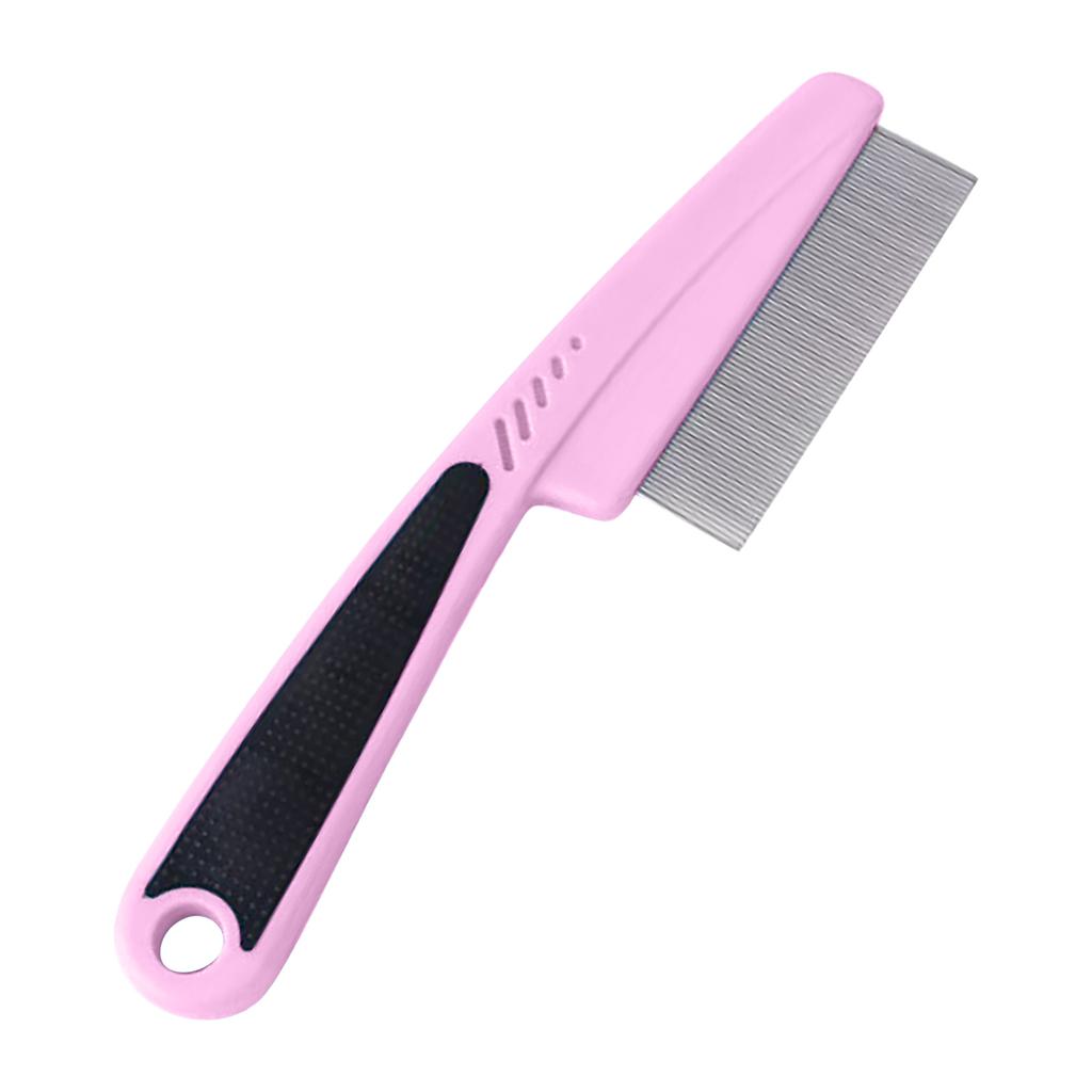 Fine Tooth Stainless Steel Cleaning Massage Brush with Ergonomic Handle for Pet Grooming and Hair Removal Professional Use