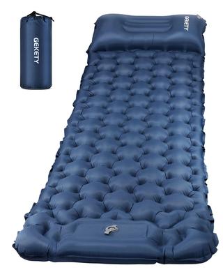 Air Mat GEKETY [Approx. 10CM Thick] Camping Mat, Car Sleeping Mat, Foot-operated, Infinitely Connectable, Includes Pillow, Air Mat, Camping, Disaster