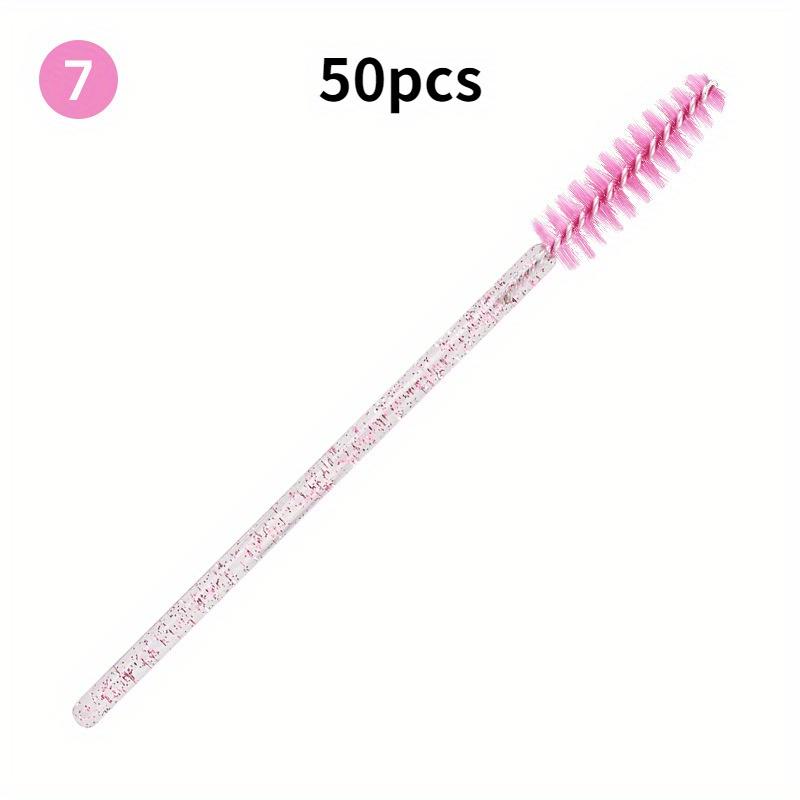 50 PCS/pack Colored Disposable Mascara Brush Grafted with Crystal Mascara Wand Colored Spiral Solid Mascara Brush
