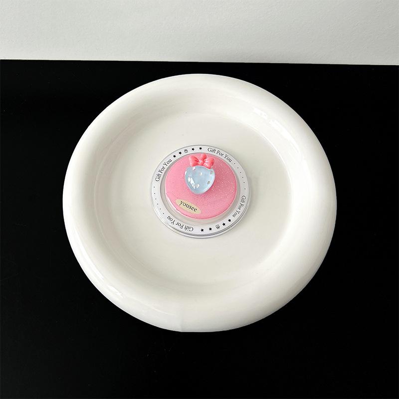 Glitter Epoxy Small Strawberry Mobile Phone Airbag Bracket Magnetic Suction Retractable Back Sticker Fun Women'S Small Fresh Support Rack