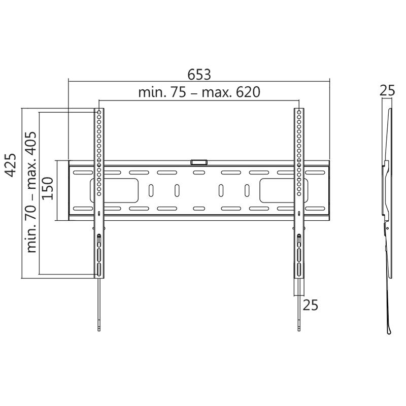 Wall Mount for TV 37-70 Inches 50kg Vesa 600x400 LogiLink Fixed Strong