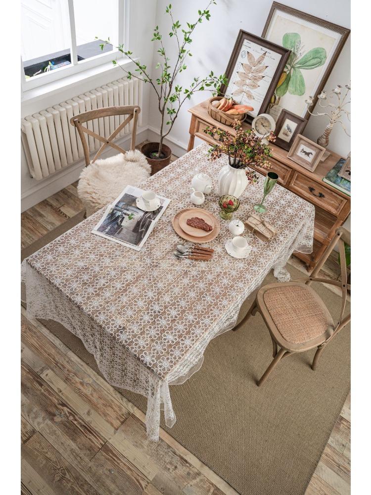 Tablecloth White Embroidery Cake Photography Background Embroidery Prop Cloth White Tablecloth