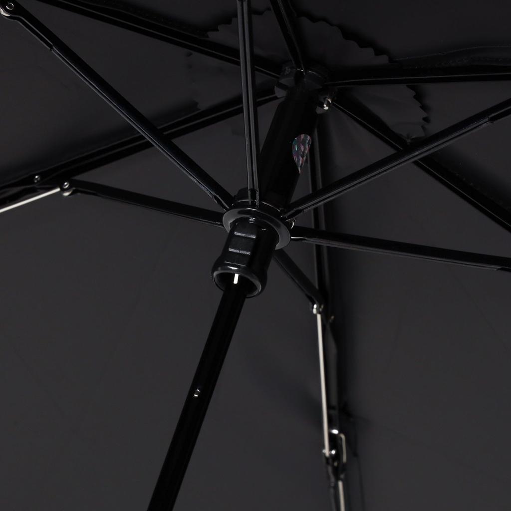 Francfranc Folding Black and Rain with Silver Ribbon Heart Design Umbrella, 50cm, (Sun Umbrella)