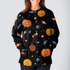 Women's Casual Fashion Long Sleeve Standing Collar Single Breasted Halloween Printed Workwear Jacket Tops