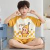 Boys Cotton Pajama Set Short Sleeve Shorts Lightweight Cartoon Print Loose Fit Sleepwear Kids 8-16 Years