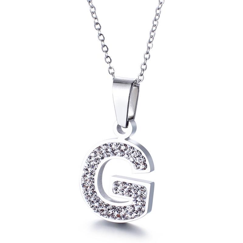 Kjede med anheng med diamantalfabet for kvinner - Personlig DIY chokerkjede