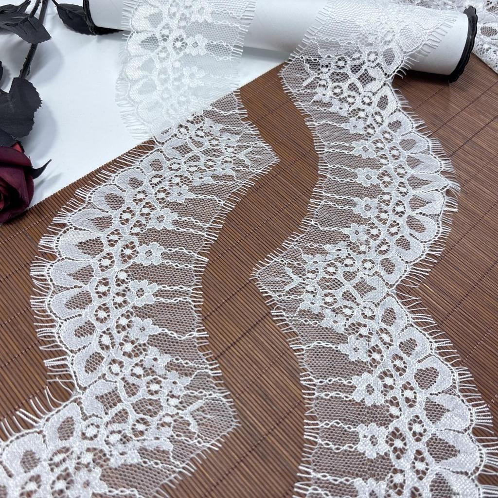 3m x 9cm Narrow Chantilly Lace, Non-stretch Eyelash Lace Trim for Sewing, Bra, Underwear, Lingerie, Dress, Garment, Crafting