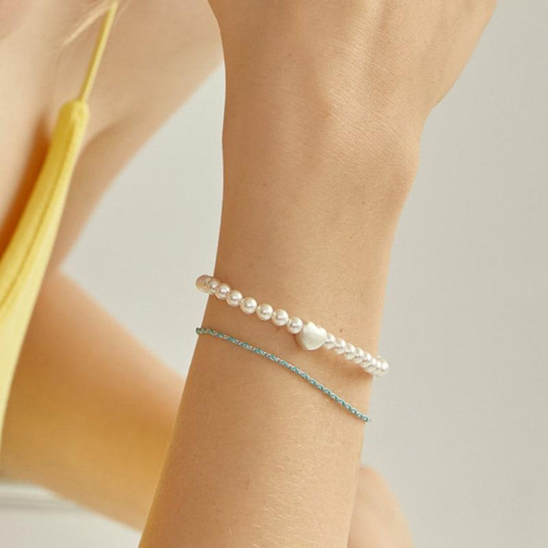 LUNNE Silver Slim Silky Layered Color Bracelet #LSB04