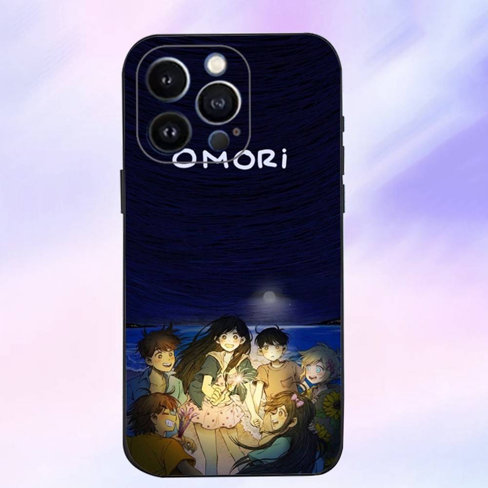 Epc O-Omori cartoon Phone Case For iPhone 16,15,14,13,12,11 Plus,Pro Max,XS,X,XR,SE,Mini,8,7,Soft Silicone Black Cover