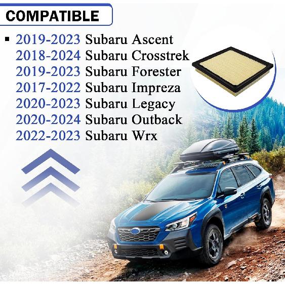 Engine Air Filter For 2017-2024 Subaru Impreza Crosstrek Ascent Forester Outback WRX 16546AA16A
