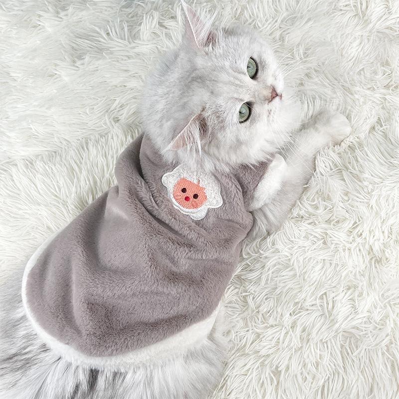 Faux Rabbit Fur Winter Warm Dog Cat Fleece Clothes Warm Breathable Cat Clothing Thickened Wear Resistant Pet Vest Cat