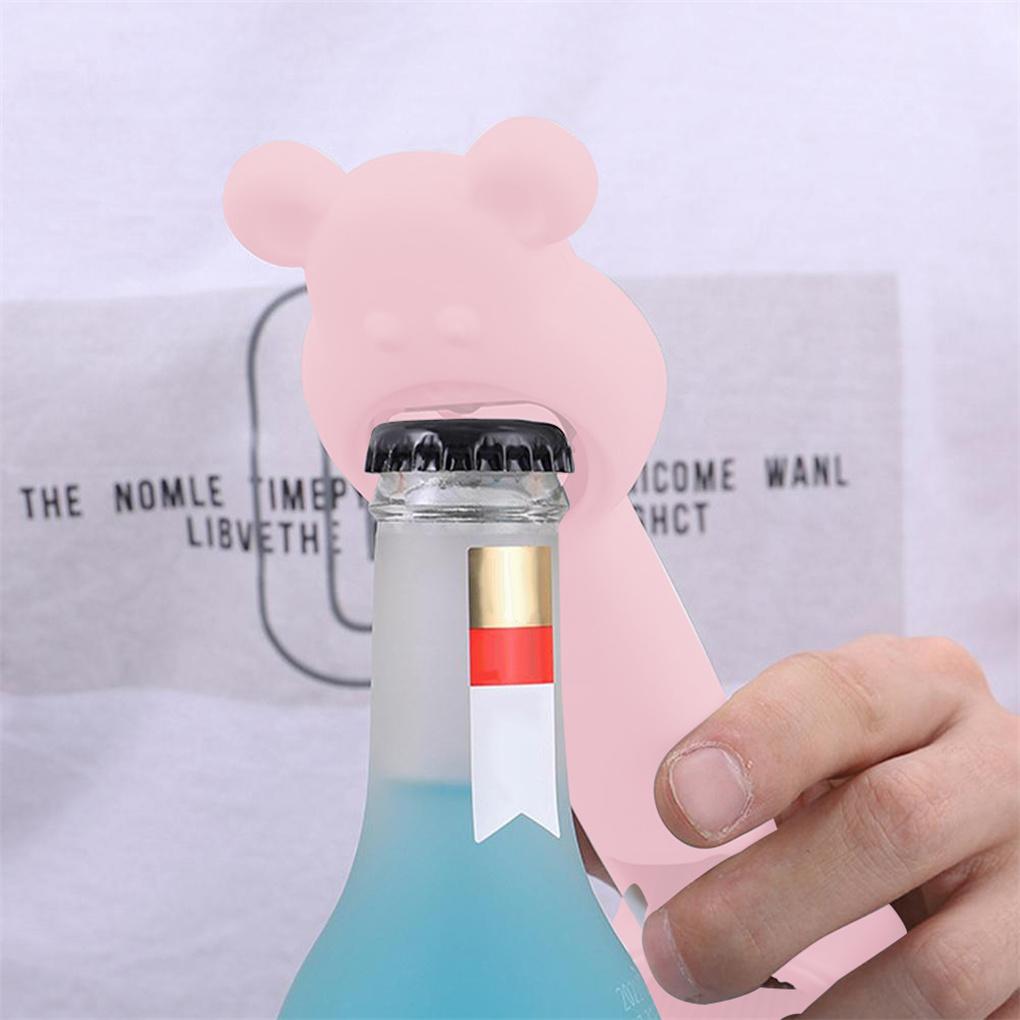 Stainless Steel Bottle Opener 4 In 1 Solid Color Lid Remover Indoor Bar Restaurant Beverage Opening Tool Accessories