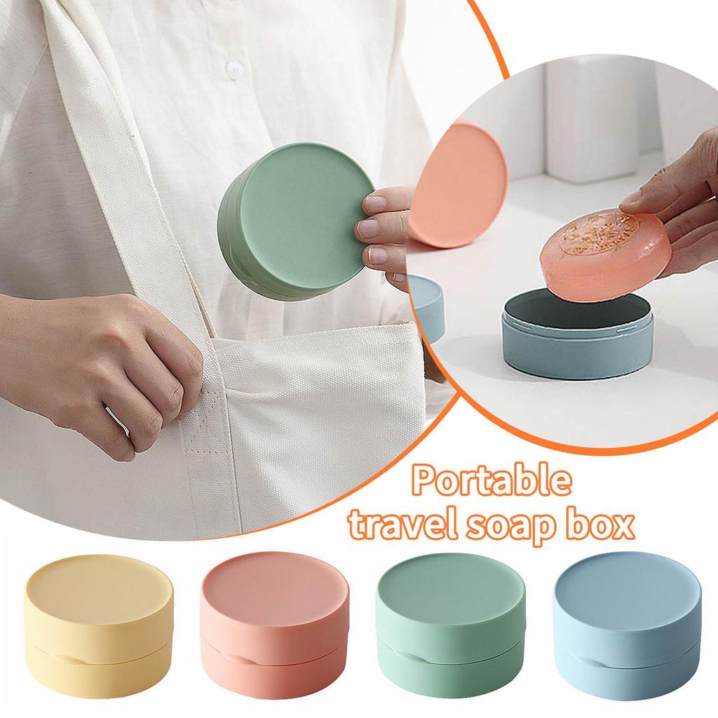 Macaron Color Travel Soap Box Portable Creative Soap Case Home With Lid Soap Plastic Tray Rack Bathroom Accessories