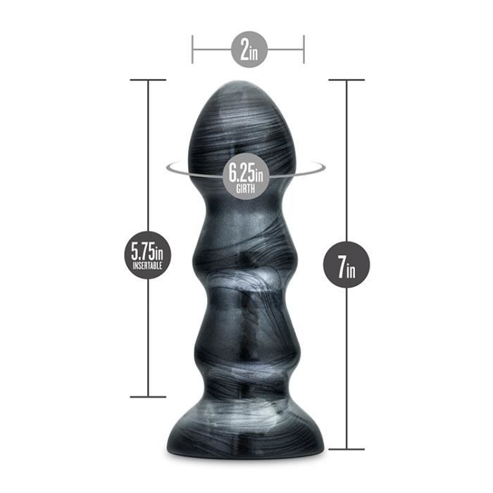 Bouchon anal - Black Jack - Jet Black - 7 pouces - PVC - Flexible